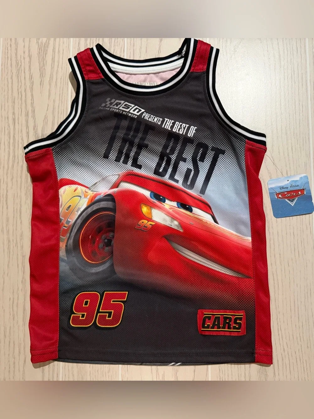 Disney Pixar Cars Boys 8 Lightning McQueen Jersey Shorts Set NWT